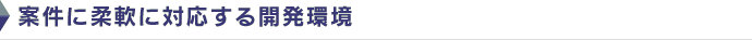案件に柔軟に対応する開発環境
